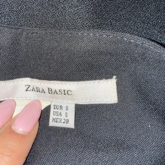 Zara basic Black Halter Sheath Bodycon Midi Dress size small - Picture 5 of 5